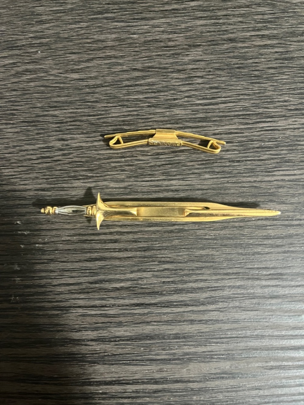 Swank Gold Lapel Pin and  Tie Clip